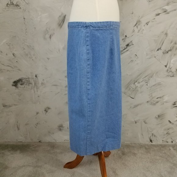 VIVALDI - Vintage 80's Light Denim Pencil Skirt - Picture 5 of 6